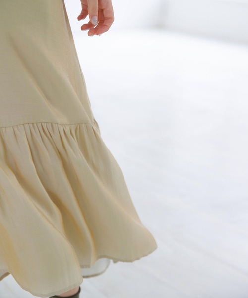 mikke（ミッケ）の「シャンブレーティアードキャミソールワンピース（ワンピース・レディース・チャコールグレー/ベージュ/パープル・FREE）」の13枚目の写真