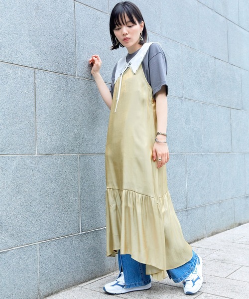 mikke（ミッケ）の「シャンブレーティアードキャミソールワンピース（ワンピース・レディース・チャコールグレー/ベージュ/パープル・FREE）」の21枚目の写真