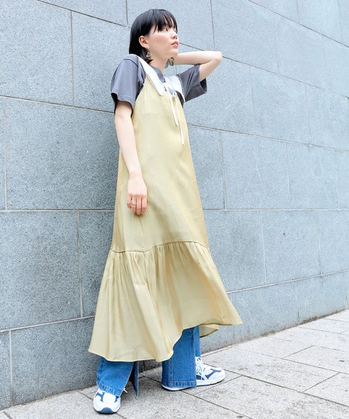 mikke（ミッケ）の「シャンブレーティアードキャミソールワンピース（ワンピース・レディース・チャコールグレー/ベージュ/パープル・FREE）」の17枚目の写真