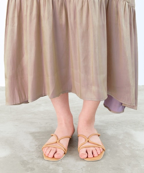 mikke（ミッケ）の「シャンブレーティアードキャミソールワンピース（ワンピース・レディース・チャコールグレー/ベージュ/パープル・FREE）」の11枚目の写真