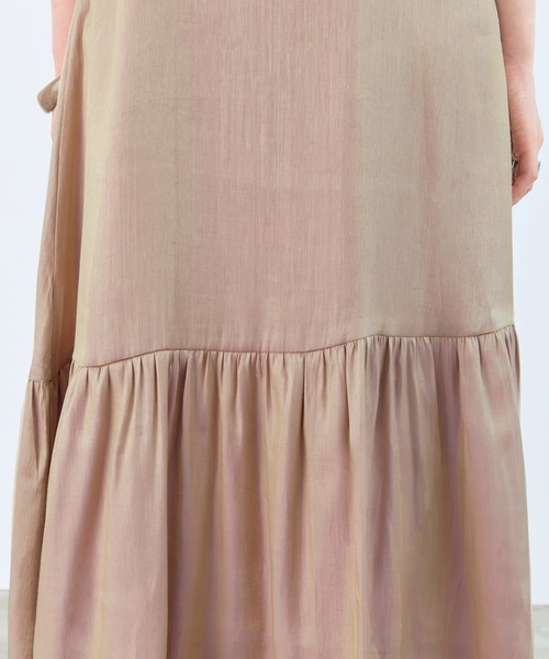 mikke（ミッケ）の「シャンブレーティアードキャミソールワンピース（ワンピース・レディース・チャコールグレー/ベージュ/パープル・FREE）」の15枚目の写真