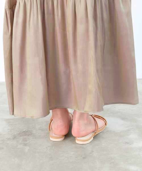 mikke（ミッケ）の「シャンブレーティアードキャミソールワンピース（ワンピース・レディース・チャコールグレー/ベージュ/パープル・FREE）」の7枚目の写真