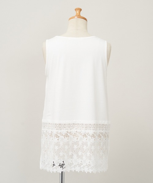 AS KNOW AS de base(アズノゥアズドゥバズ)の「お花レーシータンクトップ(タンクトップ・レディース・オフホワイト/ブラック/グレー・FREE)」の9枚目の写真