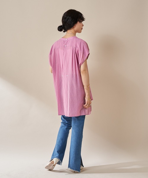 SHENERY（シーナリー）の「シアーヨークシャツ（シャツ/ブラウス・レディース・ブラック/オフホワイト/ピンク・FREE）」の14枚目の写真