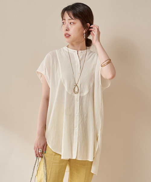 SHENERY（シーナリー）の「シアーヨークシャツ（シャツ/ブラウス・レディース・ブラック/オフホワイト/ピンク・FREE）」の17枚目の写真