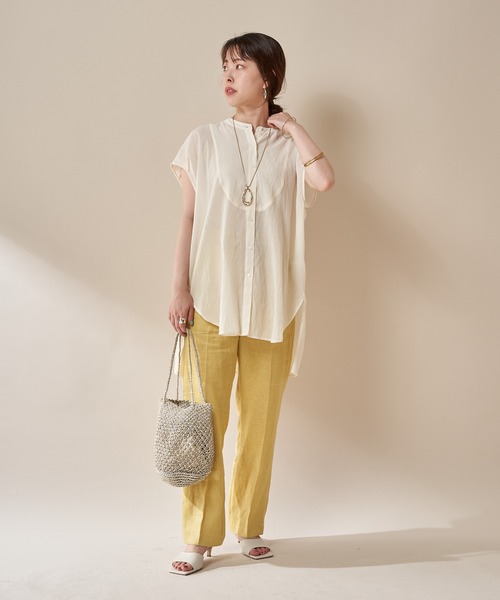 SHENERY（シーナリー）の「シアーヨークシャツ（シャツ/ブラウス・レディース・ブラック/オフホワイト/ピンク・FREE）」の21枚目の写真