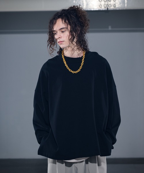 CASPER JOHN（キャスパージョン）の「High Slit Super Big Long T-shirts/ハイスリットスーパービックロンT（Tシャツ/カットソー・メンズ・ホワイト/チャコールグレー/ライトグレー/ブラック・SMALL/MEDIUM/LARGE）」の11枚目の写真