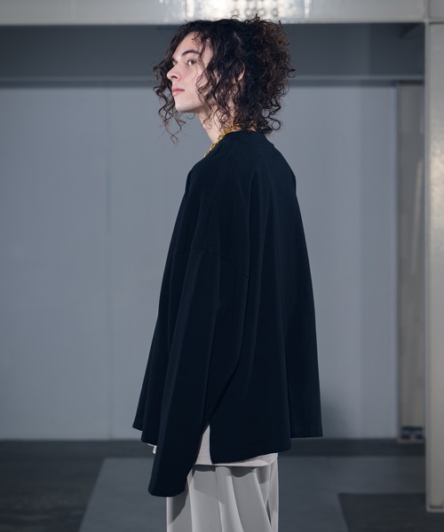 CASPER JOHN（キャスパージョン）の「High Slit Super Big Long T-shirts/ハイスリットスーパービックロンT（Tシャツ/カットソー・メンズ・ホワイト/チャコールグレー/ライトグレー/ブラック・SMALL/MEDIUM/LARGE）」の13枚目の写真