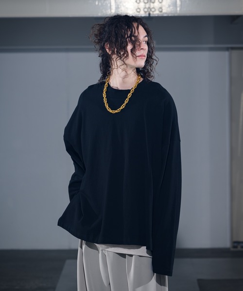 CASPER JOHN（キャスパージョン）の「High Slit Super Big Long T-shirts/ハイスリットスーパービックロンT（Tシャツ/カットソー・メンズ・ホワイト/チャコールグレー/ライトグレー/ブラック・SMALL/MEDIUM/LARGE）」の12枚目の写真