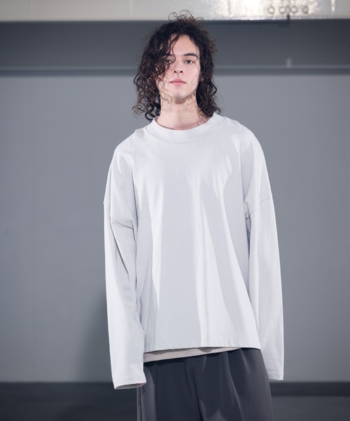 CASPER JOHN（キャスパージョン）の「High Slit Super Big Long T-shirts/ハイスリットスーパービックロンT（Tシャツ/カットソー・メンズ・ホワイト/チャコールグレー/ライトグレー/ブラック・SMALL/MEDIUM/LARGE）」の21枚目の写真