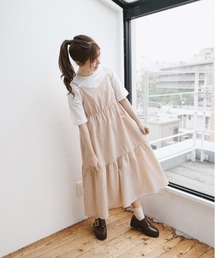 earth music&ecology by たかあしあかり | 【ZOZO限定】たかあしあかり★ギンガムキャミワンピ+TシャツSET ＊(ワンピース)