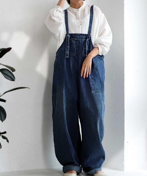 antiqua(アンティカ)の「ヴィンテージデニムサロペット(サロペット/オーバーオール・レディース・ブルー・FREE)」の2枚目の写真