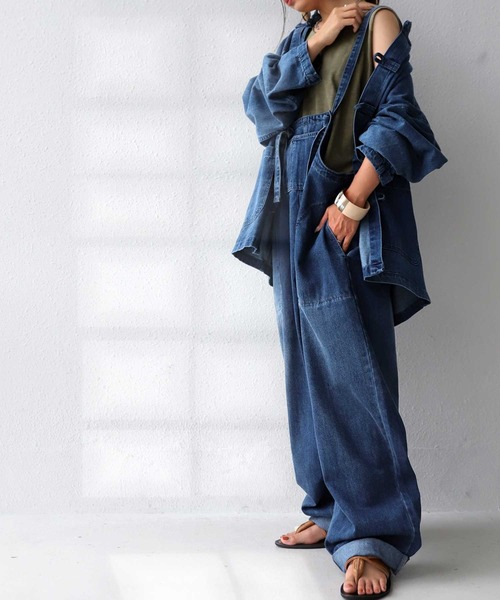 antiqua(アンティカ)の「ヴィンテージデニムサロペット(サロペット/オーバーオール・レディース・ブルー・FREE)」の4枚目の写真