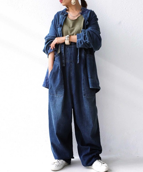 antiqua(アンティカ)の「ヴィンテージデニムサロペット(サロペット/オーバーオール・レディース・ブルー・FREE)」の10枚目の写真