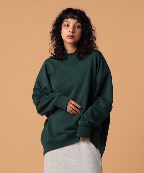 FEELING MADE（フィーリングメイド）の「FEELING MADE エアリースウェット クルーネック プルオーバー（スウェット・レディース・ブラック/ライトグレー/ダークグリーン/ベージュ・LARGE/MEDIUM）」の4枚目の写真