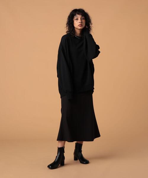 FEELING MADE（フィーリングメイド）の「FEELING MADE エアリースウェット クルーネック プルオーバー（スウェット・レディース・ブラック/ライトグレー/ダークグリーン/ベージュ・LARGE/MEDIUM）」の6枚目の写真