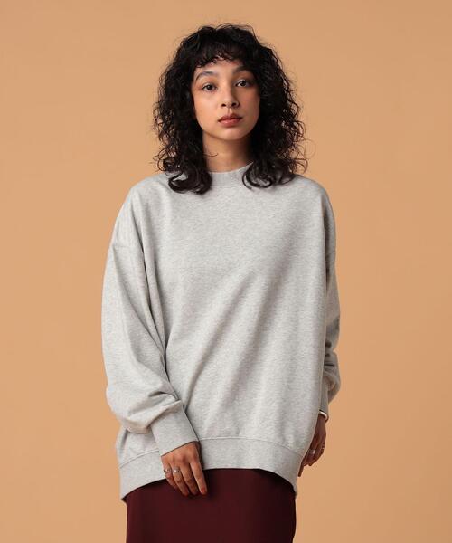 FEELING MADE（フィーリングメイド）の「FEELING MADE エアリースウェット クルーネック プルオーバー（スウェット・レディース・ブラック/ライトグレー/ダークグリーン/ベージュ・LARGE/MEDIUM）」の9枚目の写真