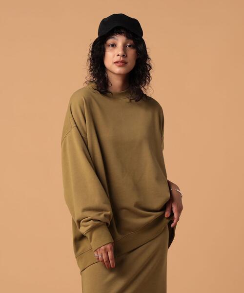 FEELING MADE（フィーリングメイド）の「FEELING MADE エアリースウェット クルーネック プルオーバー（スウェット・レディース・ブラック/ライトグレー/ダークグリーン/ベージュ・LARGE/MEDIUM）」の16枚目の写真