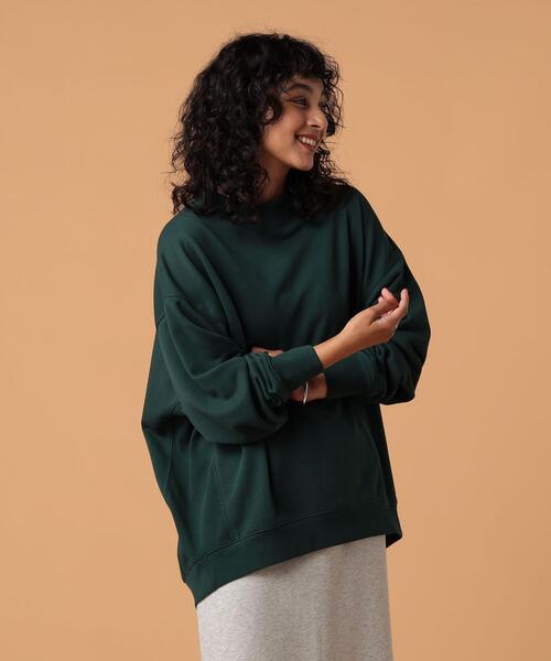 FEELING MADE（フィーリングメイド）の「FEELING MADE エアリースウェット クルーネック プルオーバー（スウェット・レディース・ブラック/ライトグレー/ダークグリーン/ベージュ・LARGE/MEDIUM）」の20枚目の写真