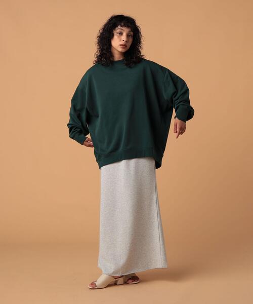 FEELING MADE（フィーリングメイド）の「FEELING MADE エアリースウェット クルーネック プルオーバー（スウェット・レディース・ブラック/ライトグレー/ダークグリーン/ベージュ・LARGE/MEDIUM）」の21枚目の写真