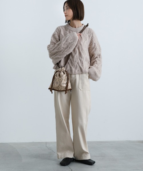 select MOCA（セレクトモカ）の「2021 AW フェイクレザージャガードミニショルダーバッグ（ショルダーバッグ・レディース・ダークブラウン/ベージュ・FREE）」の3枚目の写真
