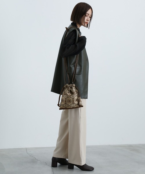 select MOCA（セレクトモカ）の「2021 AW フェイクレザージャガードミニショルダーバッグ（ショルダーバッグ・レディース・ダークブラウン/ベージュ・FREE）」の4枚目の写真