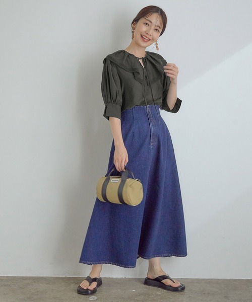 VIS（ビス）の「取り外しのできるフリル衿2WAYブラウス（シャツ/ブラウス・レディース・スミクロ/パープル/オフホワイト・FREE）」の15枚目の写真