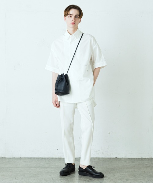 SLOW（スロウ）の「【SLOW×Lui's/スロウ×ルイス】 巾着バッグ（ショルダーバッグ・メンズ・ブラック/グレー/オフホワイト/ダークブラウン/ネイビー/オレンジ・FREE）」の7枚目の写真