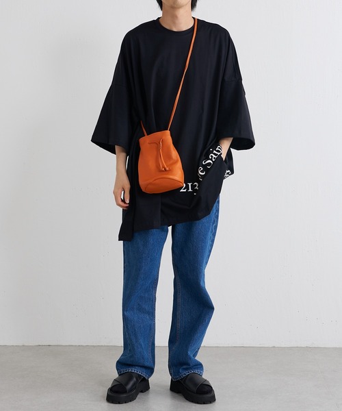 SLOW（スロウ）の「【SLOW×Lui's/スロウ×ルイス】 巾着バッグ（ショルダーバッグ・メンズ・ブラック/グレー/オフホワイト/ダークブラウン/ネイビー/オレンジ・FREE）」の20枚目の写真