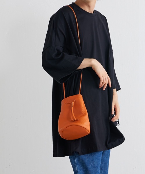 SLOW（スロウ）の「【SLOW×Lui's/スロウ×ルイス】 巾着バッグ（ショルダーバッグ・メンズ・ブラック/グレー/オフホワイト/ダークブラウン/ネイビー/オレンジ・FREE）」の21枚目の写真