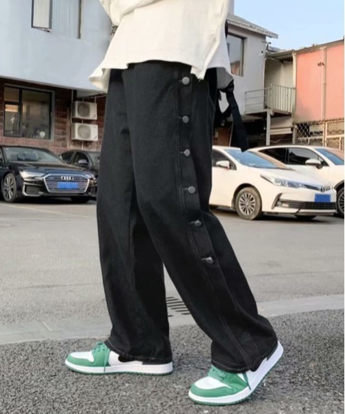 neos（ネオス）の「【neos -addictive design-】ルーズシルエット サイドボタン デニムパンツ（デニムパンツ・メンズ・サックスブルー/ブラック・LARGE/MEDIUM/X-LARGE）」の7枚目の写真