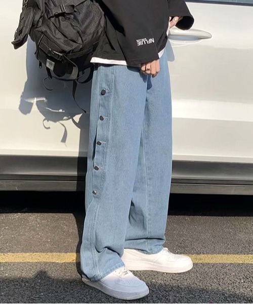 neos（ネオス）の「【neos -addictive design-】ルーズシルエット サイドボタン デニムパンツ（デニムパンツ・メンズ・サックスブルー/ブラック・LARGE/MEDIUM/X-LARGE）」の15枚目の写真