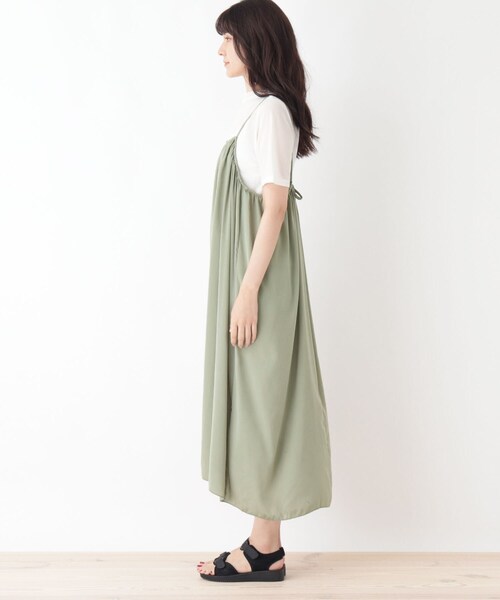 Cutie Blonde(キューティーブロンド)の「◆【S-L/2点セット】ビンテージサテンキャミワンピースセット(ワンピース・レディース・ブラック/カーキ/ライトオレンジ系・01/02/03)」の9枚目の写真