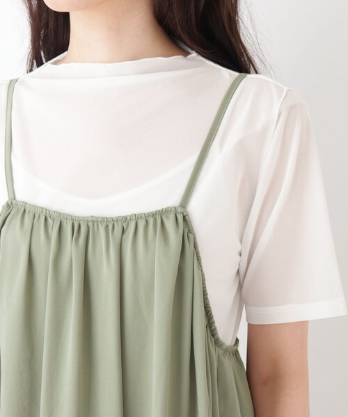 Cutie Blonde(キューティーブロンド)の「◆【S-L/2点セット】ビンテージサテンキャミワンピースセット(ワンピース・レディース・ブラック/カーキ/ライトオレンジ系・01/02/03)」の12枚目の写真