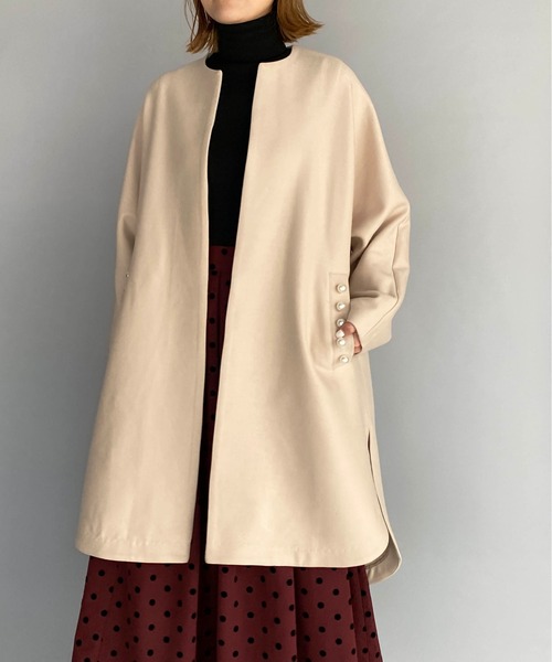 PICCIN（ピッチン）の「カルゼポケットパールロングコート（その他アウター・レディース・ブラック/ベージュ/マスタード・M）」の13枚目の写真