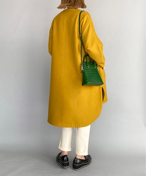 PICCIN（ピッチン）の「カルゼポケットパールロングコート（その他アウター・レディース・ブラック/ベージュ/マスタード・M）」の10枚目の写真