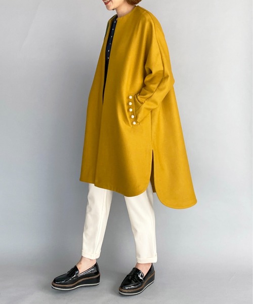 PICCIN（ピッチン）の「カルゼポケットパールロングコート（その他アウター・レディース・ブラック/ベージュ/マスタード・M）」の12枚目の写真