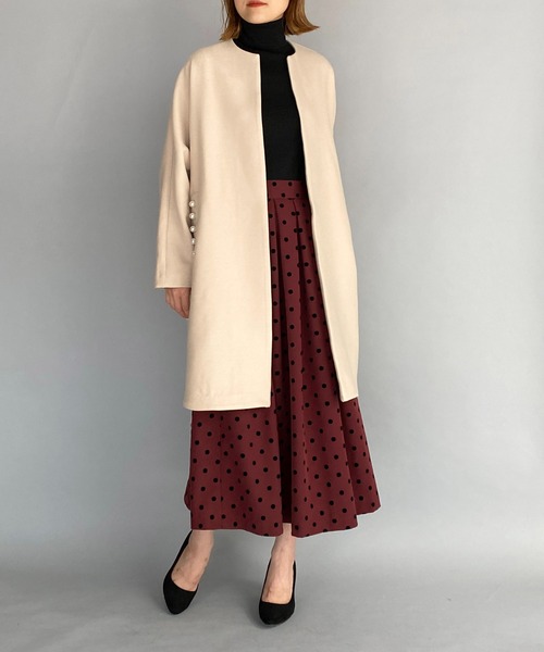 PICCIN（ピッチン）の「カルゼポケットパールロングコート（その他アウター・レディース・ブラック/ベージュ/マスタード・M）」の17枚目の写真