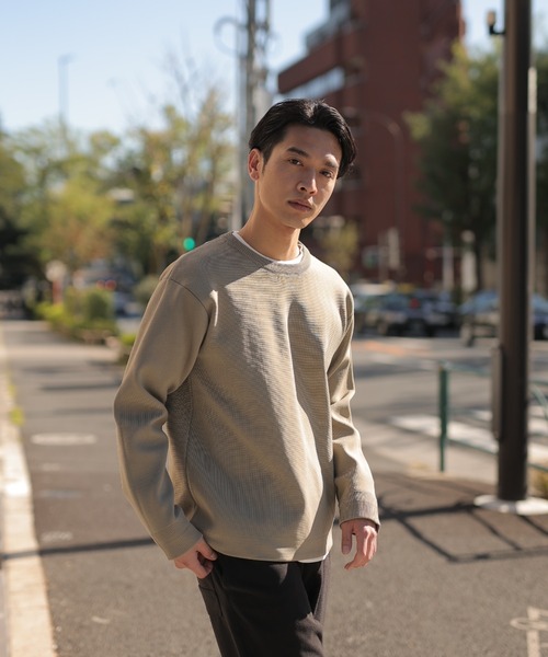 UNION STATION（ユニオンステーション）の「クルーネックニット＆長袖Ｔシャツセット（ニット/セーター・メンズ・ブラック/ベージュ/ブラウン/グレー/カーキ・LL/M/L）」の14枚目の写真