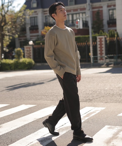 UNION STATION（ユニオンステーション）の「クルーネックニット＆長袖Ｔシャツセット（ニット/セーター・メンズ・ブラック/ベージュ/ブラウン/グレー/カーキ・LL/M/L）」の15枚目の写真