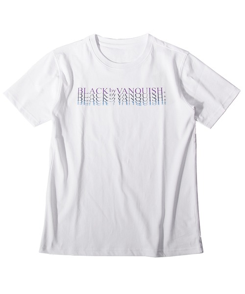 BLACK by VANQUISH（ブラックバイバンキッシュ）の「【BLACK by VANQUISH】ブラックバイバンキッシュ/グラデーションクルーネックTシャツ（Tシャツ/カットソー・メンズ・ホワイト/ブラック・M/L/XL）」の5枚目の写真