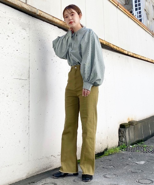 Kastane(カスタネ)の「グラフチェックボリューム袖ブラウス(シャツ/ブラウス・レディース・イエロー/グリーン/アイボリー/ブラウン・FREE)」の18枚目の写真