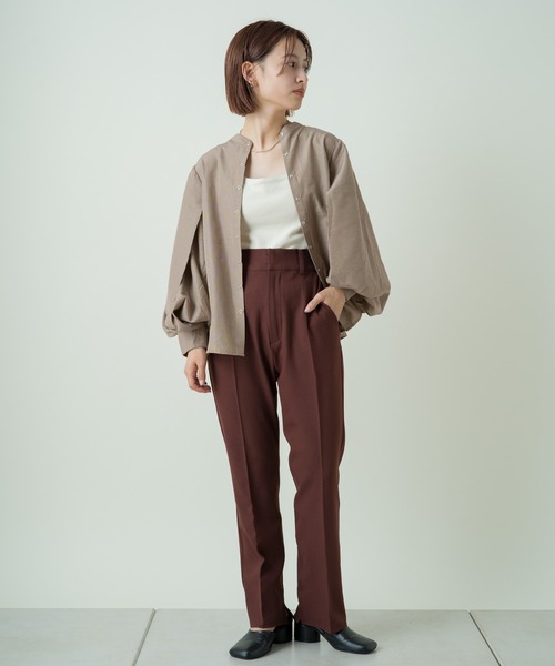 Kastane(カスタネ)の「グラフチェックボリューム袖ブラウス(シャツ/ブラウス・レディース・イエロー/グリーン/アイボリー/ブラウン・FREE)」の6枚目の写真