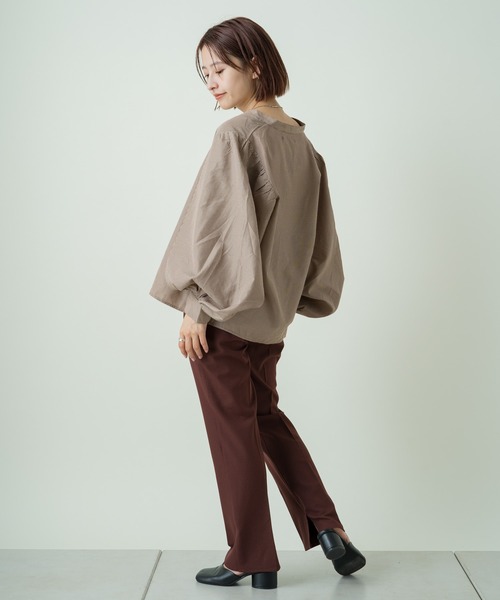 Kastane(カスタネ)の「グラフチェックボリューム袖ブラウス(シャツ/ブラウス・レディース・イエロー/グリーン/アイボリー/ブラウン・FREE)」の7枚目の写真