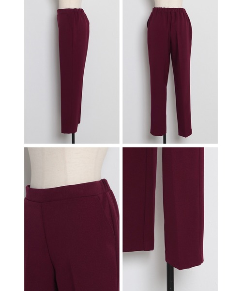 Bonjour Sagan(ボンジュールサガン)の「ウエストゴムカラーテーパードパンツ(スラックス・レディース・ホワイト/ワインレッド/ブルー系その他・FREE)」の7枚目の写真