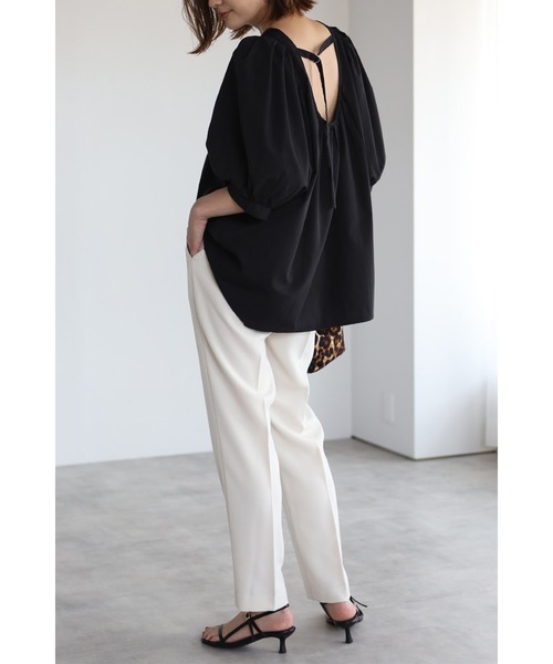 Bonjour Sagan(ボンジュールサガン)の「ウエストゴムカラーテーパードパンツ(スラックス・レディース・ホワイト/ワインレッド/ブルー系その他・FREE)」の13枚目の写真