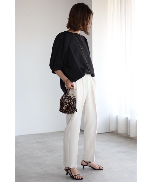 Bonjour Sagan(ボンジュールサガン)の「ウエストゴムカラーテーパードパンツ(スラックス・レディース・ホワイト/ワインレッド/ブルー系その他・FREE)」の17枚目の写真