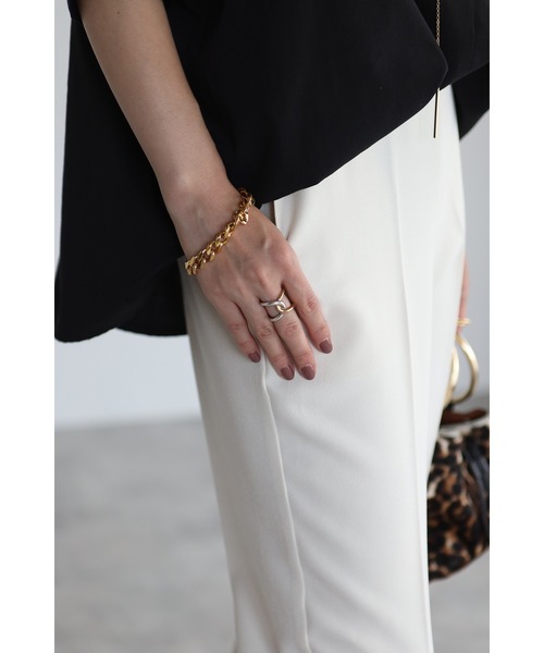 Bonjour Sagan(ボンジュールサガン)の「ウエストゴムカラーテーパードパンツ(スラックス・レディース・ホワイト/ワインレッド/ブルー系その他・FREE)」の10枚目の写真