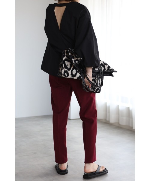 Bonjour Sagan(ボンジュールサガン)の「ウエストゴムカラーテーパードパンツ(スラックス・レディース・ホワイト/ワインレッド/ブルー系その他・FREE)」の12枚目の写真