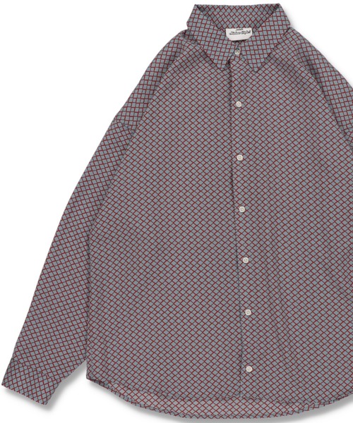 SPINNS（スピンズ）の「【ゆったりシルエット】USEDライク 総柄ロングスリーブシャツ（シャツ/ブラウス・メンズ・A/B/C/D/E/F/G・ONESIZE）」の3枚目の写真